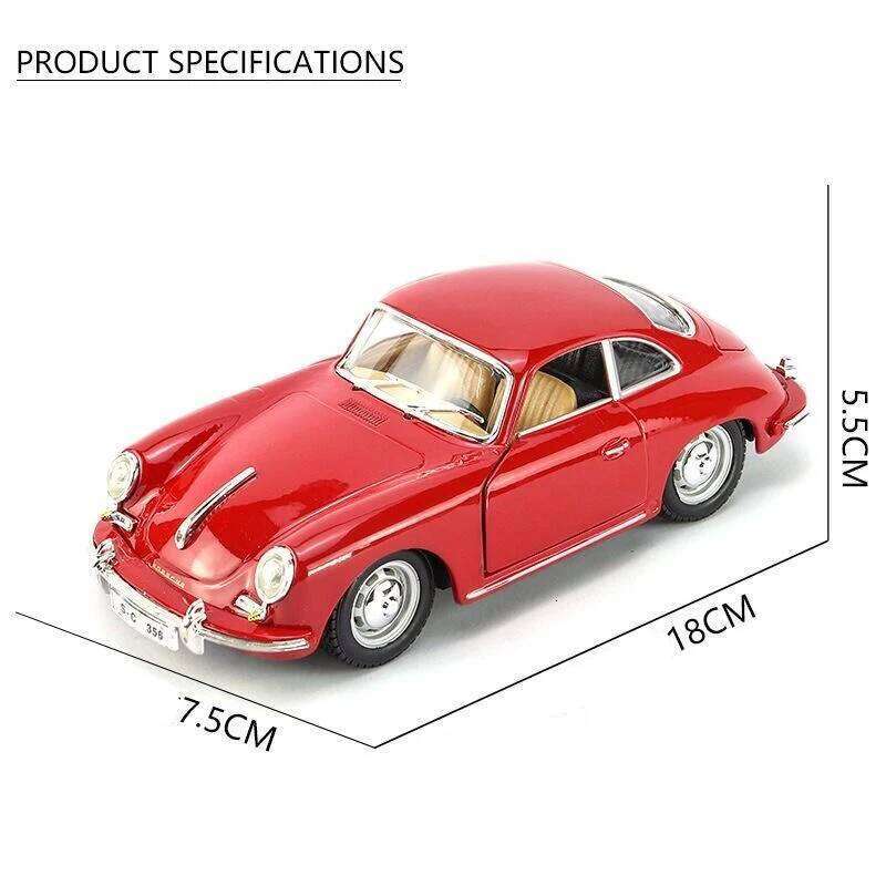 Bburago 1:24 Porsche 356B Coupe Alloy Sport Diecast Metal Scale Car Model Collection Childrens Toy Vehicles Gift Z260306