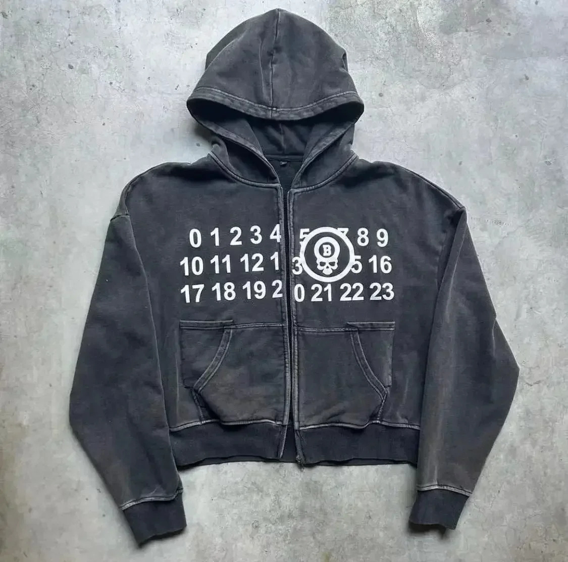American retro hoodie Y2K letter print casual oversized gothic zipper hoodie casual loose sweatshirt for street wear 260304