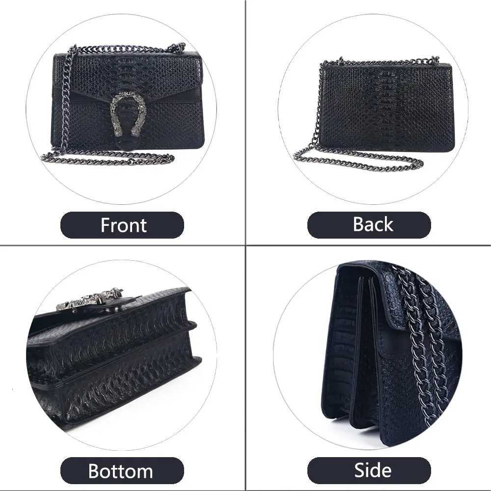 Shoulder Bag Crossbody Bag and Satchel Purse for Women - Fashion Snake Print Chain Purse PU Leather HandBag H260307