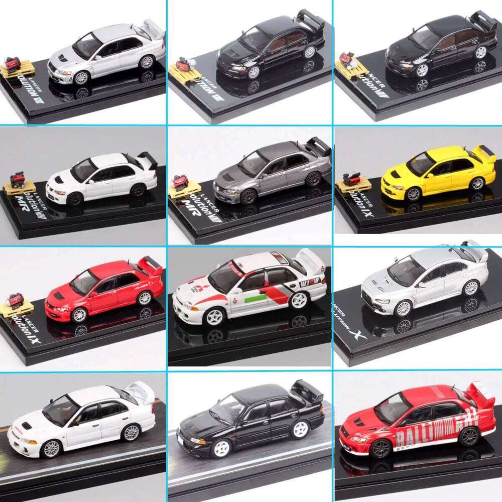 Hobby Japan 1/64 Scale Mitsubishi Lancer GSR RS Evolution EVO IX VII IV VIII Ralliart Rally Car Model Diecasts Toy Vehicles HJ64 Z260306