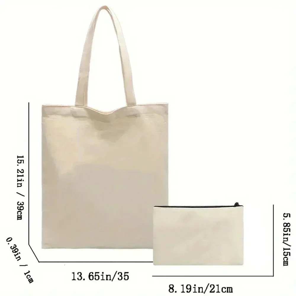 All I Want To Do Is Panda No Today Gift Bag Set Print Tote Casual Canvas Shoulder with Mini Storage 260307