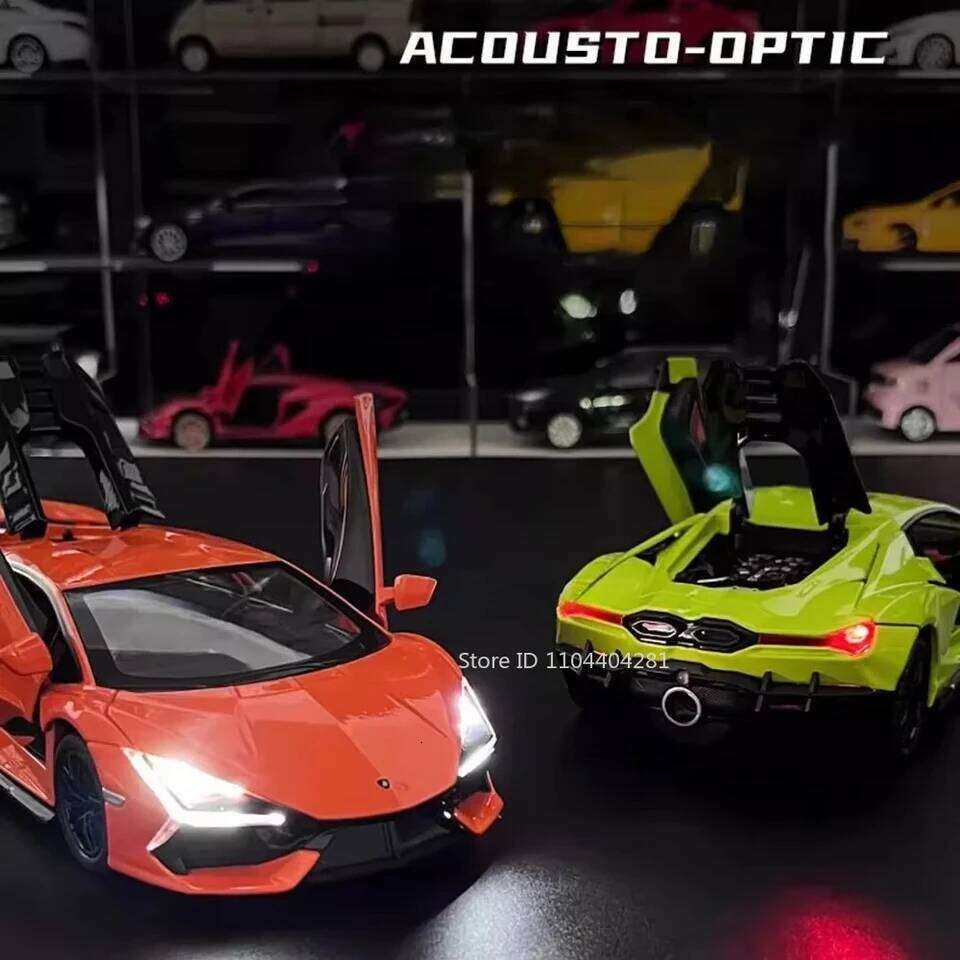 1:24 Lambor Revuelto Bolide Alloy Diecast Cars Model Toys with Sound Light Pull Back Doors Opened Miniature Sports Car Boy Gifts Z260306