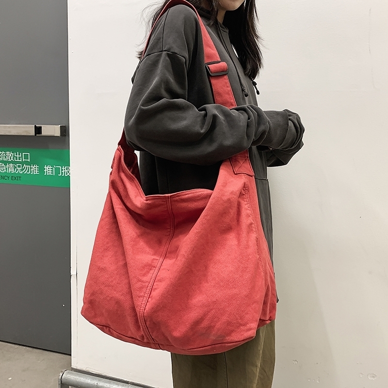 HOCODO Bags for Women Canvas Shoulder Bag Fashion Large Capacity Handbags Female Casual Travel Bags Soft Crossbody Bags 260306