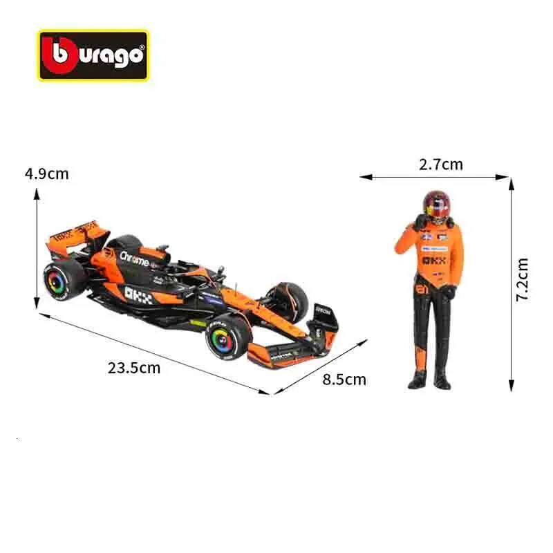 Bburago 1:24 Mclaren MCL38 #81#4 Miami Grand Prix 2024 Racing Formula Car Static Diecast with Figure Alloy Model Z260306