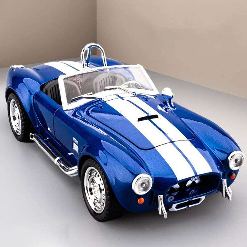 1:24 1965 Shelby Cobra Convertible Roadster Model Simulation Sound Light Pulling Tire Shock Absorbing Boys Birthday Gift Z260306