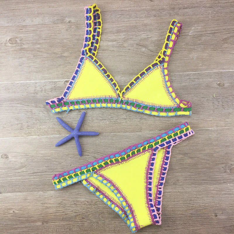Sexy Bikinis Summer Women Swimsuit Hand Crocheted Bikini Set Swimwear Beach Bathing Suit Biquini Female Monokini 260306