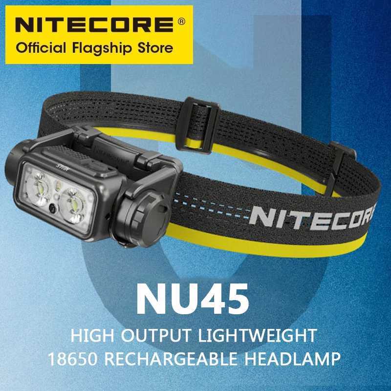NITECORE NU45 USB-C Rechargeable Headlight 1700 Lumens Work Light for Fishing Trail Running Hiking Headlamp Built in 18650 Batt H260307