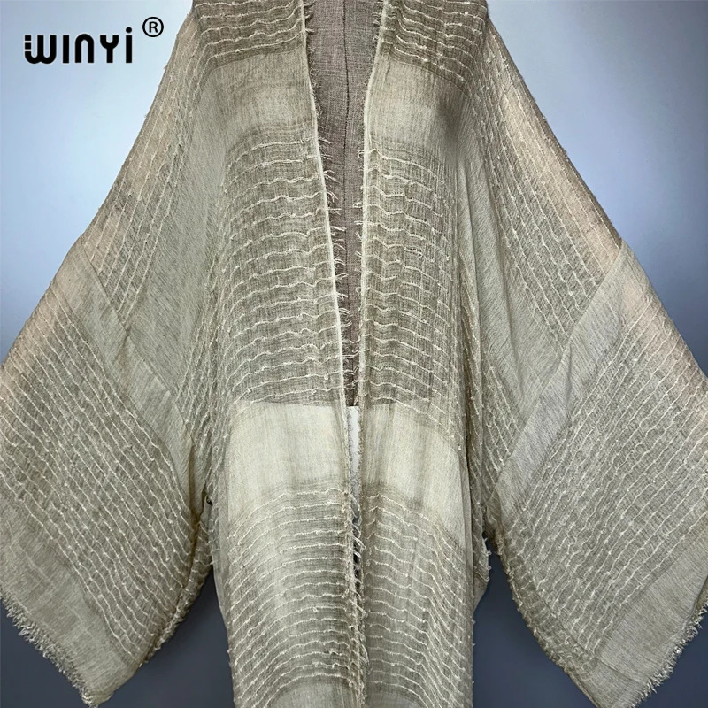 WINYI high quality comfortable Women Soft Cardigan Loose Dress Party Boho Maxi beach Holiday Swimming Cover ups Africa Kimono 260228
