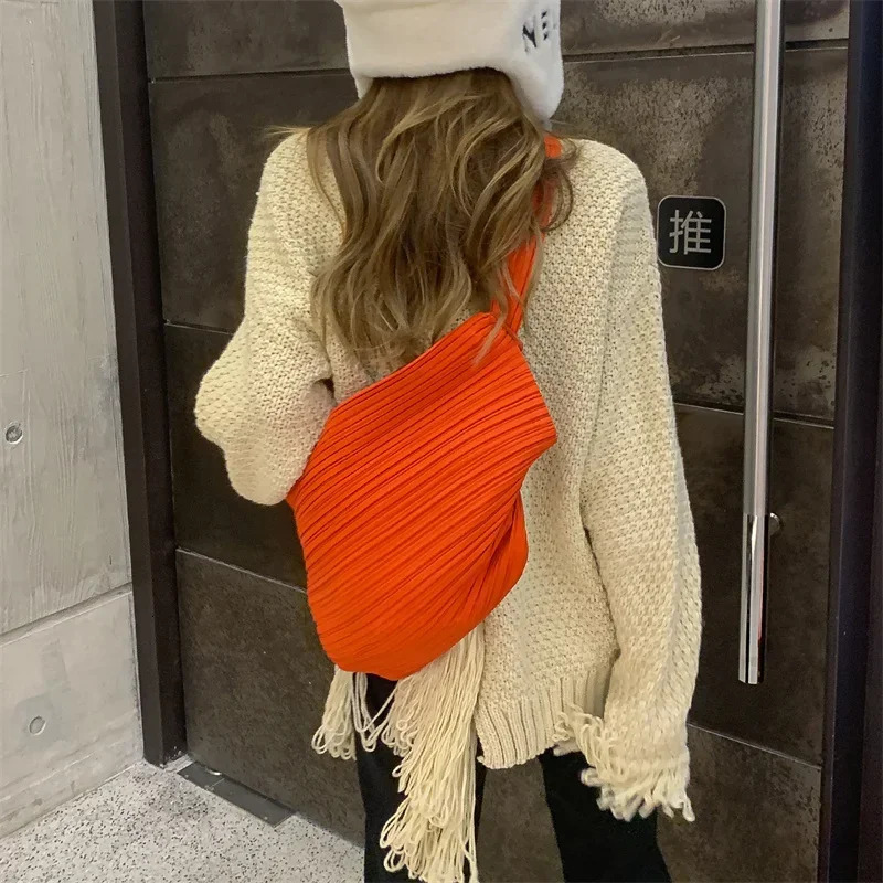 YUDX Miyake Pleated Model Woman Retro Simplicity Large Capacity Shoulder Bag for Crossbody Bags Women 260228