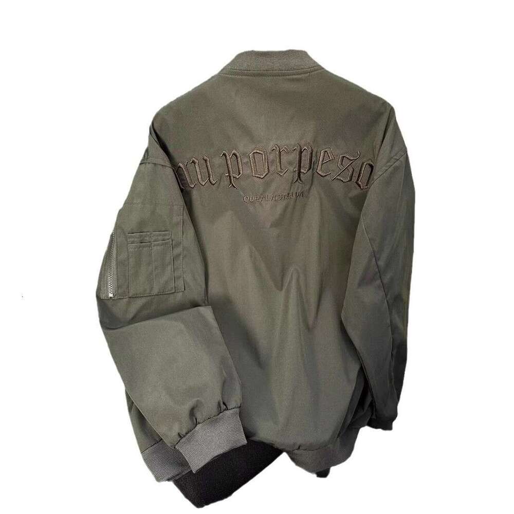Mardi Hefxessdr American Style Vibe Embroidered Baseball Men, Spring and Autumn Trendy High Street Loose Couple Pilot Jacket for Men