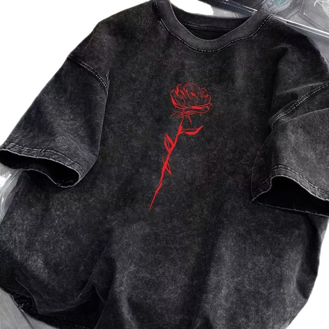 Luxury Brand Designer Clothes Summer Retro 100% Cotton 220G Short-Sleeve T-Shirt For Men And Women, Trendy And Unique Street Style Top, Trendy Cross-B