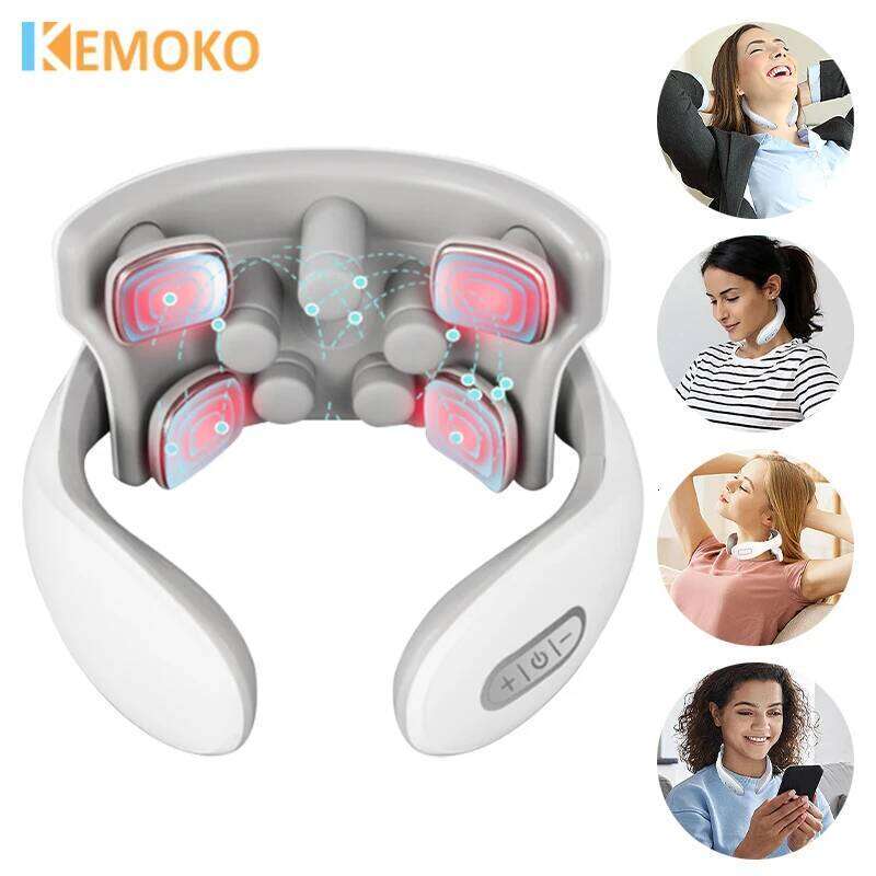 Electric Vibration Masssger Low Frequency Pulse Cervical Rechargeable Smart Neck Massager Hot Compress Massage 26Y0307
