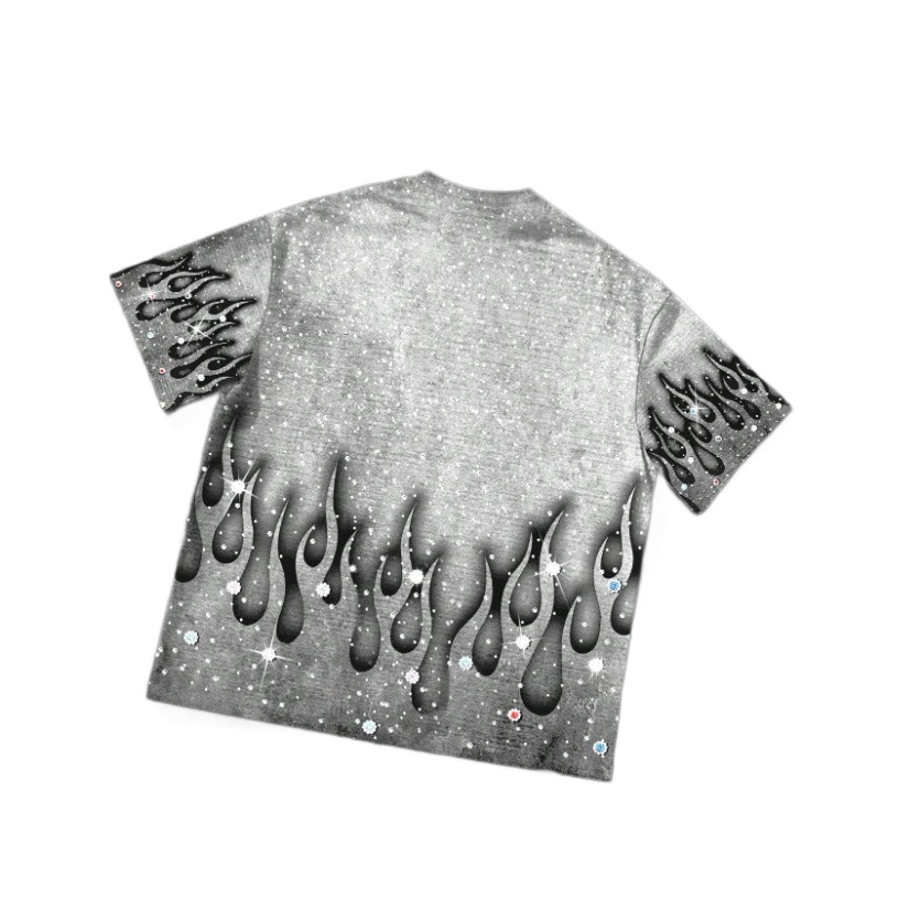 New style Trendy printed short-sleeve for men retro-style T-shirt with niche design trendy brand short-sleeve top loose and comfortable