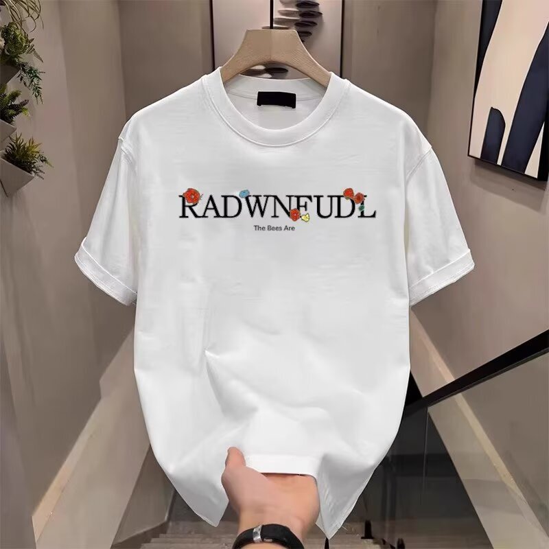 Luxury Brand Designer Clothes This Year's New Trendy Brand European Style Black Slim Fit Crew Neck Short Sleeve T-Shirt Men's Colorful Horse