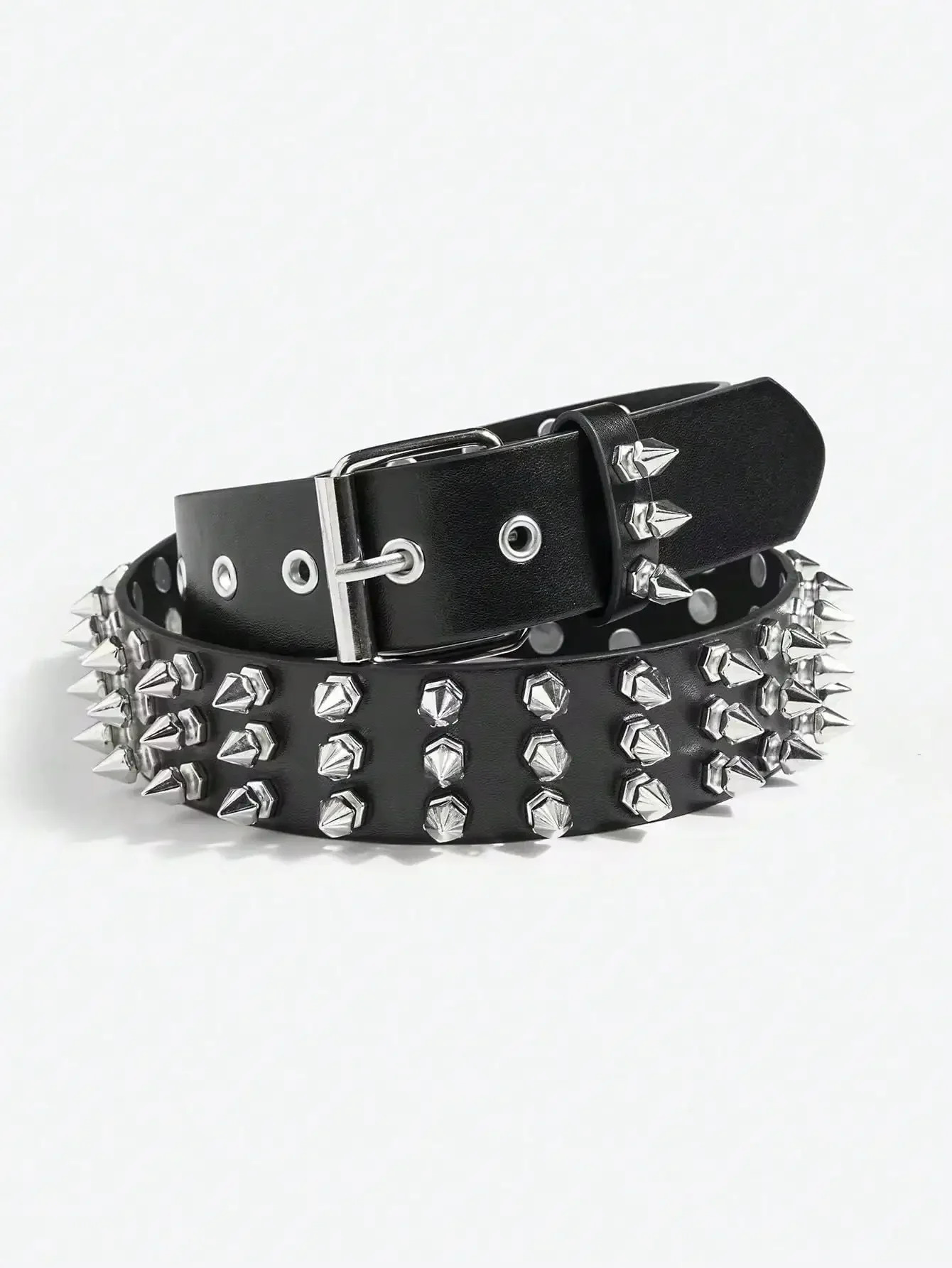 1pc Womens Cool Punk Style Rivets Decorated Heavy Metal Dark Belt 260302