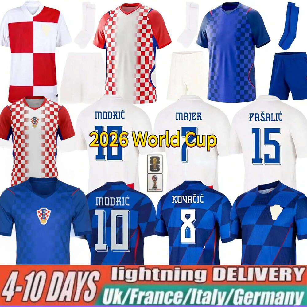 26 27 Croatia Jersey 2026 World Cup Soccer Jersey Retro 1998 Croatie National 2025 Malliot Croatia Football Shirt Men Kids Kit Tops Set Uniform MODRIC KOVACIC PASALIC