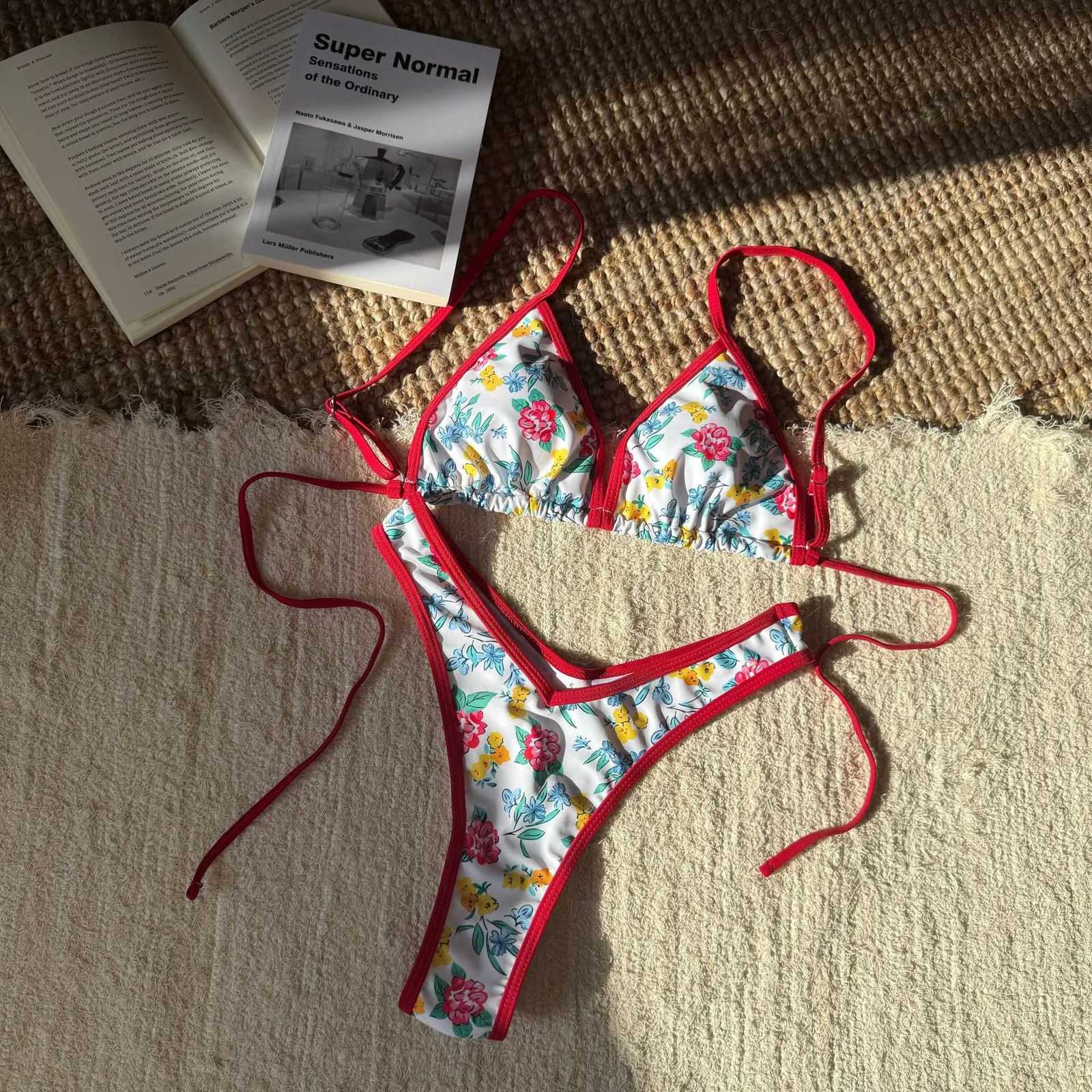 Women's Swimwear 2025 New Women's Two-Piece Leopard Print Sexy Swimsuit Triangle Tie Bikini