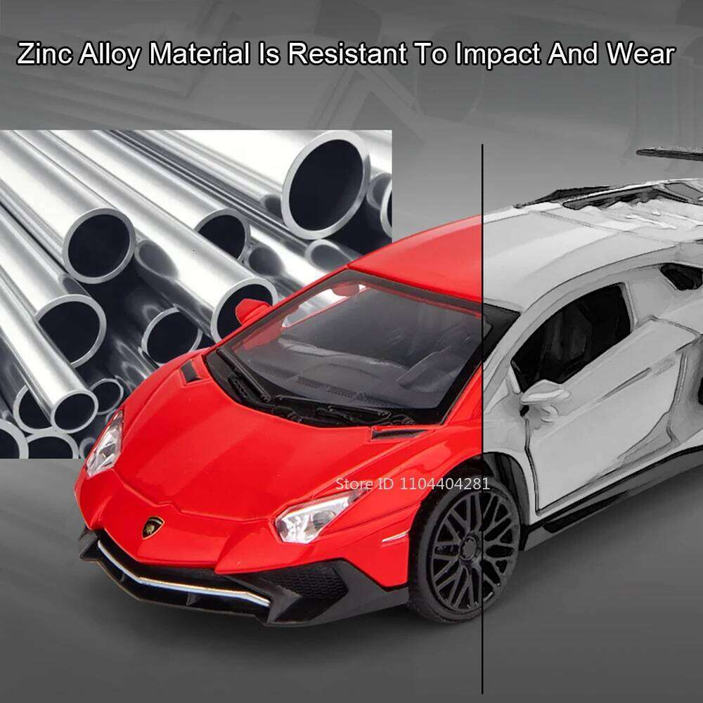 1: 32 LP750 Sian Diecast Alloy Model Sports Car Doors Opened with Sound Light Pull Back Miniature Vehcie Decorative Collectibles Z260307