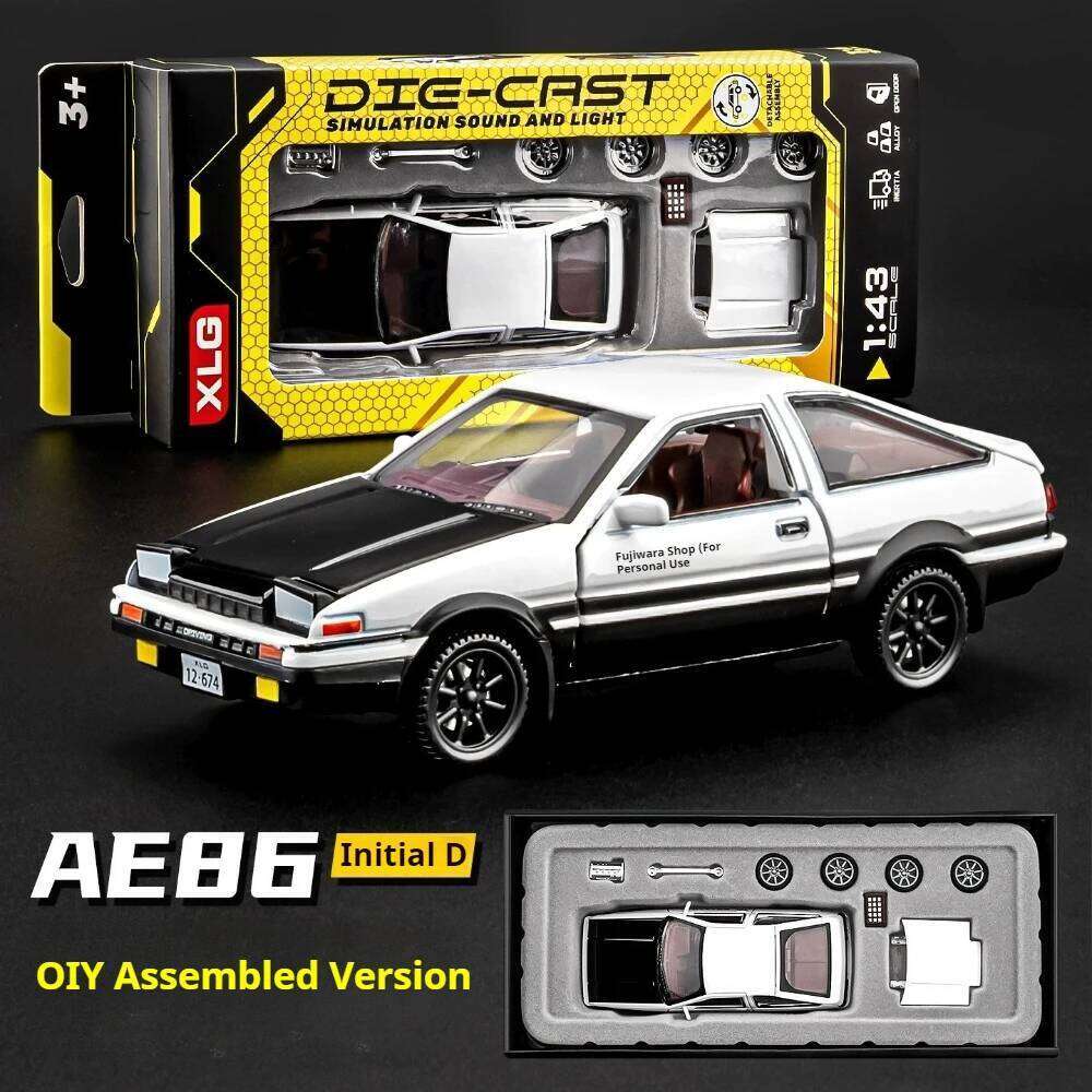 1:43 Pagani Zonda R Models AE86 Miniature Toys Diecast Alloy Cars Quick Detachable Fun Assembling Toy Children's Christmas Gifts Z260306