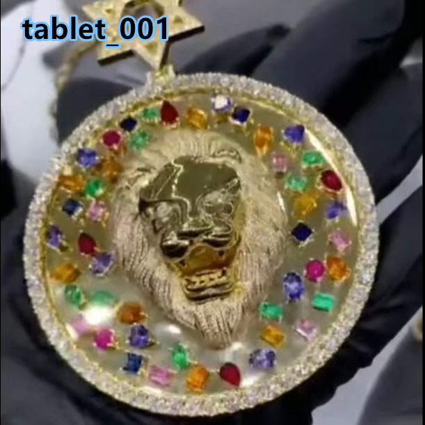 Mens Hip Hop 925 Sterling Silver Fine Jewelry Moissanite Hip Hop Lion Pendant Iced Out Pendant Jewelry Rapper Jewelry