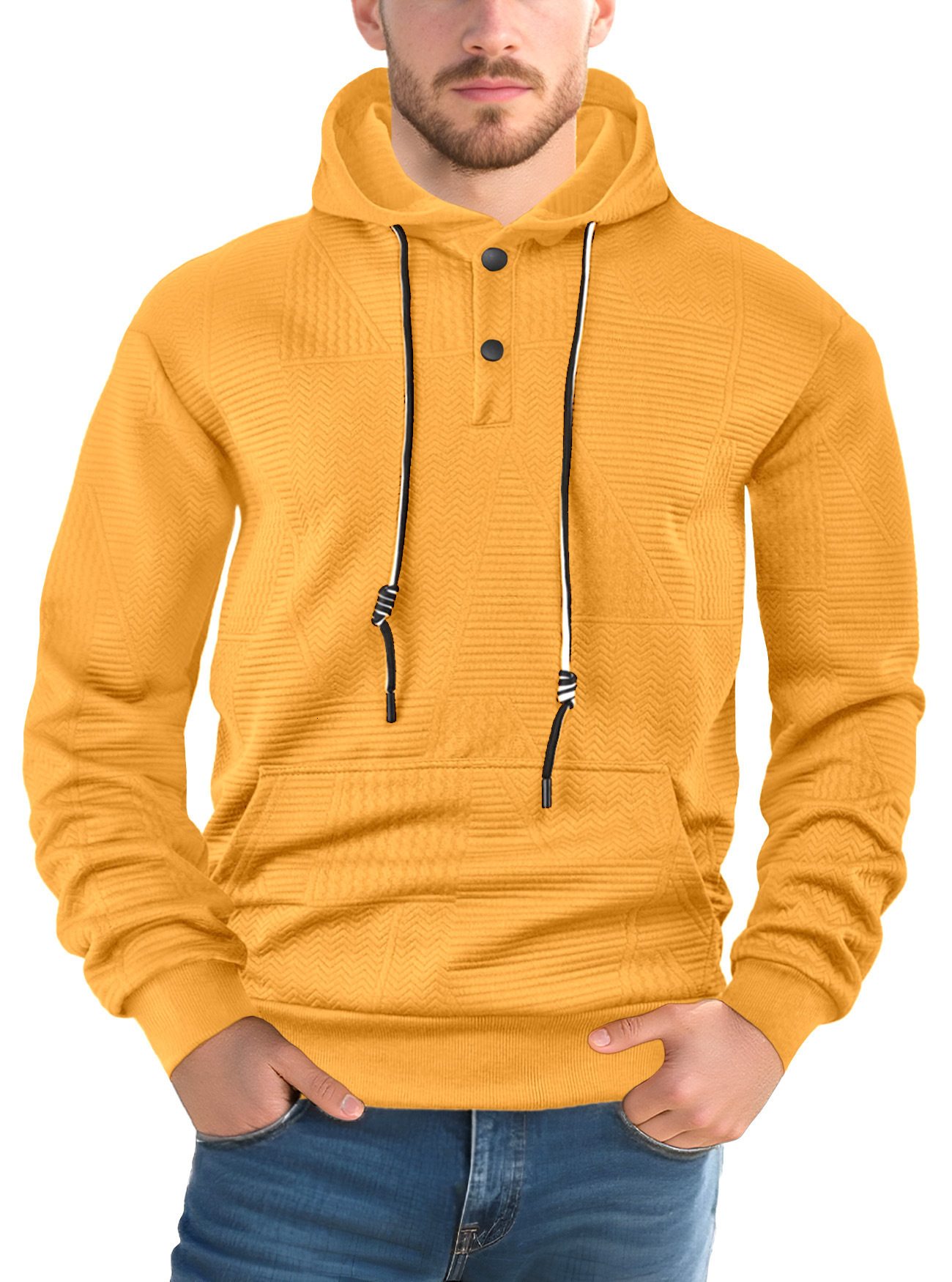 26 Spring and Autumn New Pullover Solid Color Casual Sports Loose Trendy Long Sleeve Hooded Sweatshirt for Men251213
