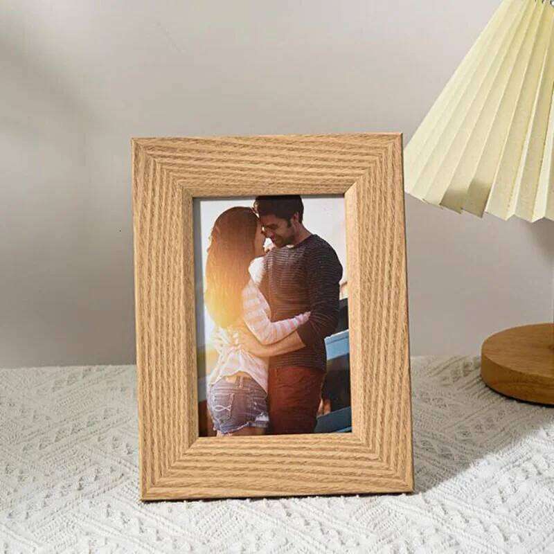 6inch 7inch Broad Brim Wooden Rectangle Family Wedding Photo Picture Frame Desktop Ornaments Home Decor H260306