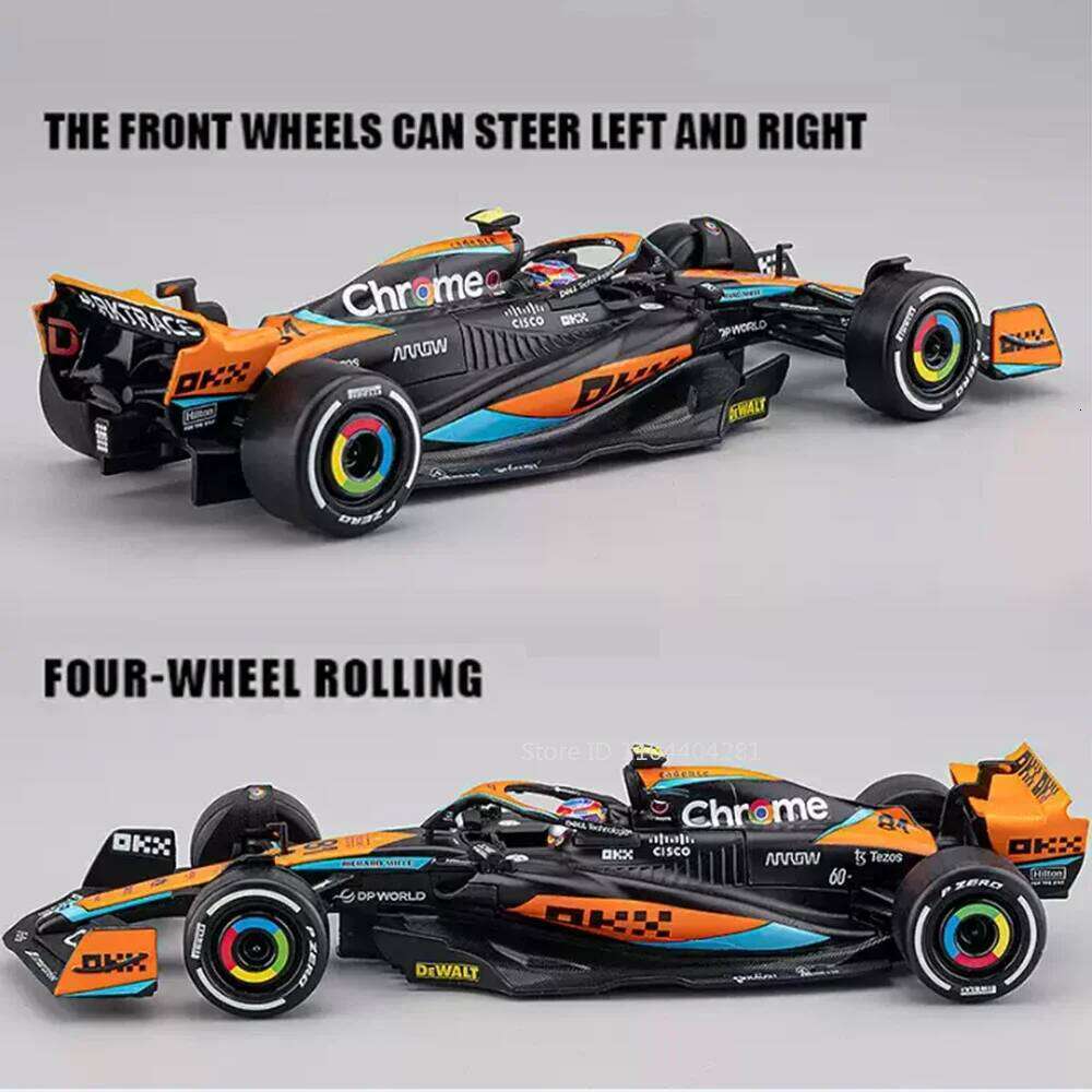 1:24 Scale MCL MCL60 F1 Alloy Formula Sports Car Miniature Model Toys Diecast Cars Front Wheel Steering Vehice Figure Collection Z260306