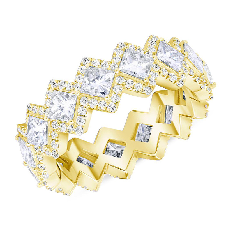 2026 Choucong Ins Top Sell Drop Ship Wedding Rings Hip Hop Vintage Jewelry 18K White Gold Fill Princess Cut 5A Zircon Elegant Party Guba Women Male Ri