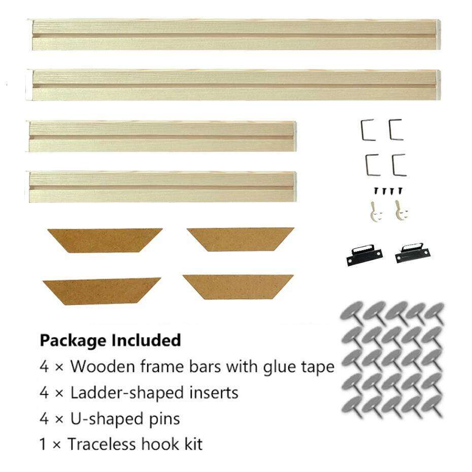 50x70 60x90 60x120cm Wooden Photo Oil Diamond Painting Frames Canvas Wood Wall Frame H260306