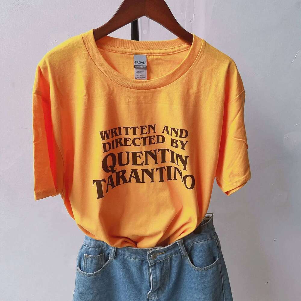 4002Written Quentin Letter Printed T Shirt Retro desert Tees Women Short Sleeve Cotton Fashion O-Neck Printing Tops XJ260306 XJ260306