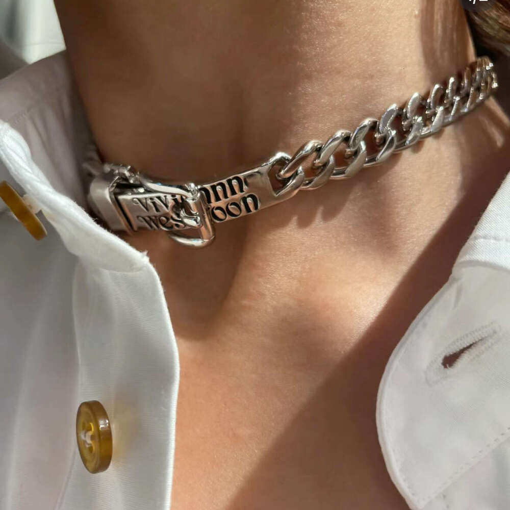 High-Quality Empress Saturn Belt Buckle Cuban Chain Choker Unisex Personality Thick Necklace Jewelry