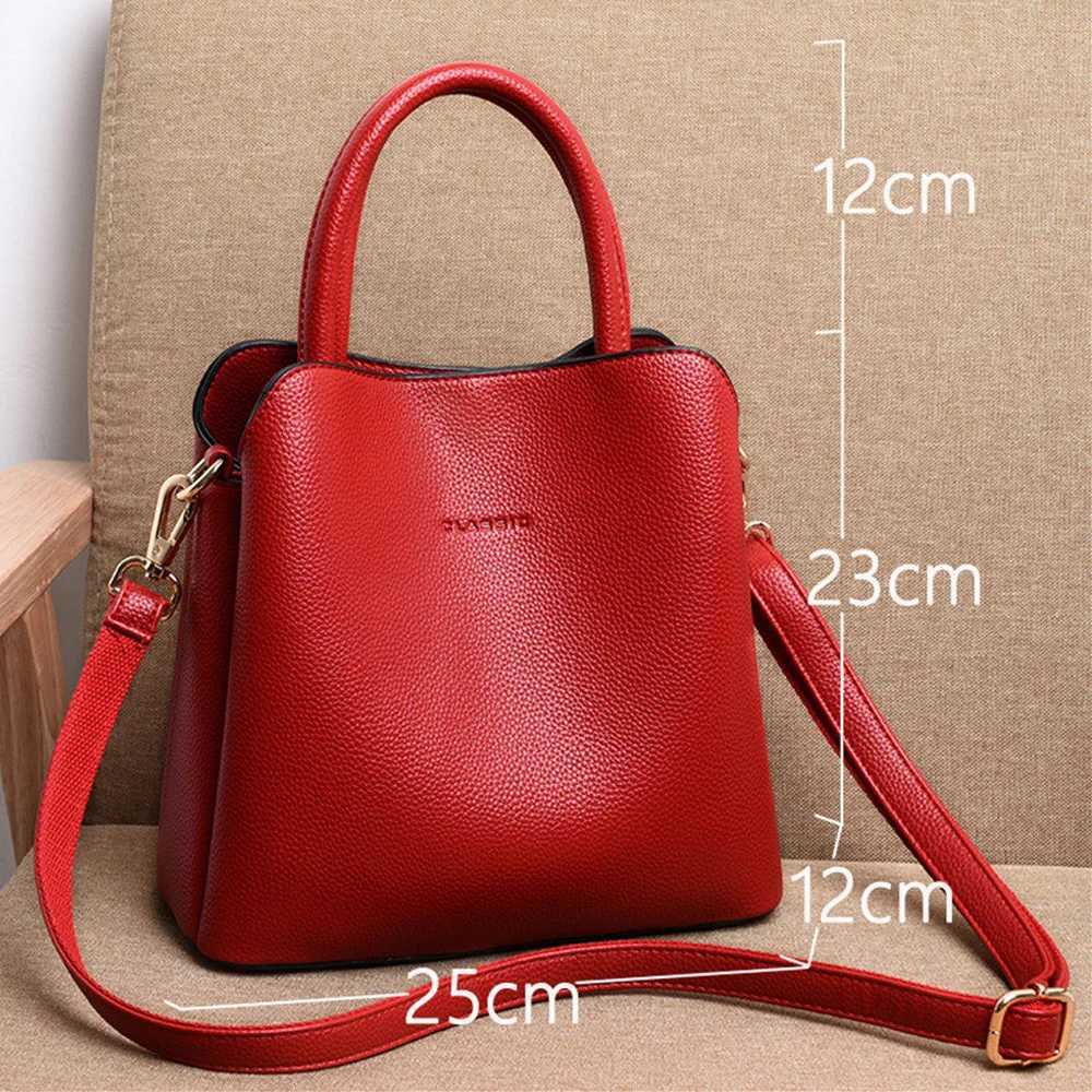 Designer Leather Women Bucket Handbag Quality Female Shoulder Crossbody Bags Large Capacity Ladies Tote Purses For Women H260306