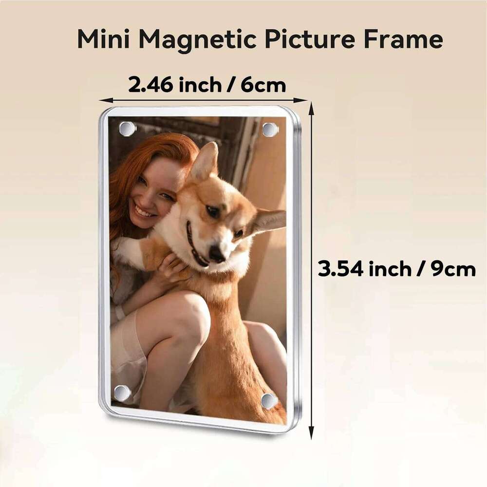 Acrylic Fridge Photo Frames 6x9cm Home Decor Double Sided Clear Frame for Display 2.46x3.54 Inch Magnet H260306