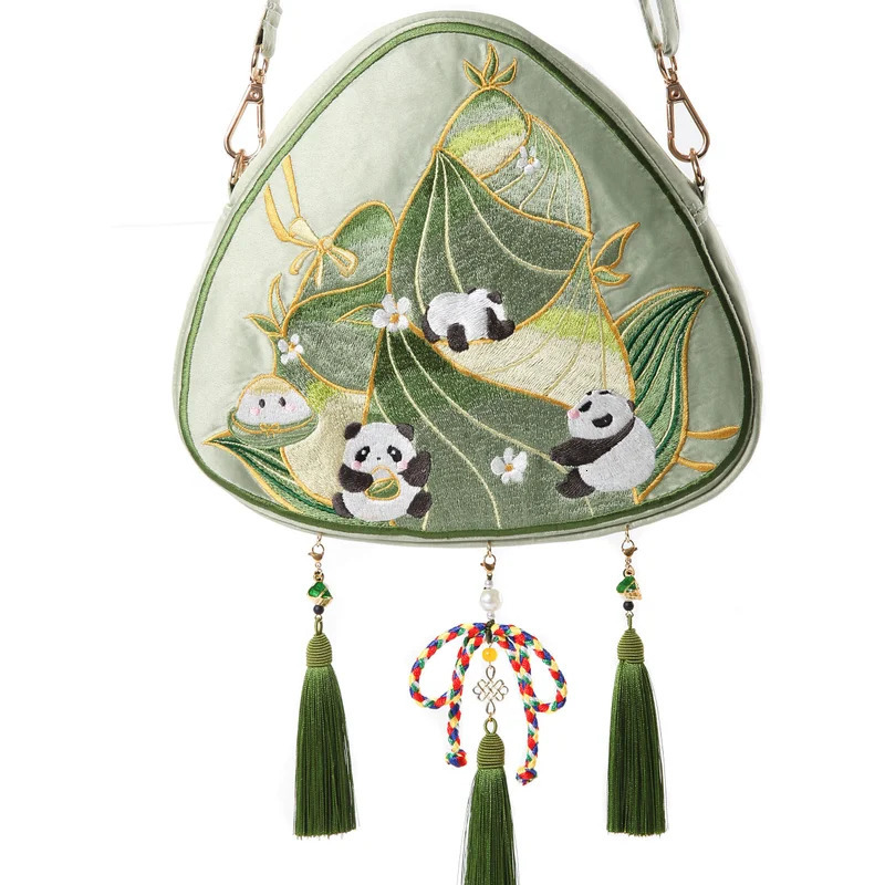 Embroidered Panda Bag Hanfu Antique Messenger Lolita Girls Mobile Phone Cute Zongzi Loong Boat Festival 260307