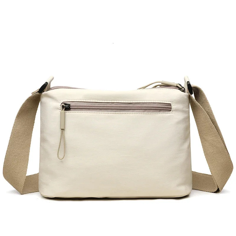 3 Main Pockets High Capacity Shoulder Crossbody Bag for Women Multi-pocket Purse Canvas Handbag Suitable for Mothers Shopping 260306