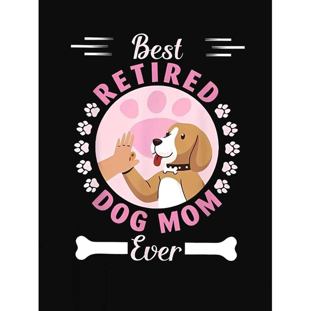 Comfy Women's Cartoon Puppy Print T-Shirt - Crew Neck, Short Sleeve, Casual & Sporty Summer Top XJ260306 XJ260306