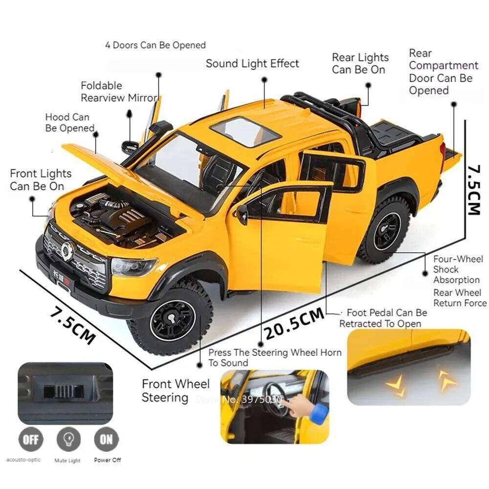 1:24 Scale NIO ES8 Great Wall POER SUV Cars Models Toys Alloy Diecast New Energy Vehicles with Sound Light Model for Kids Gifts Z260306