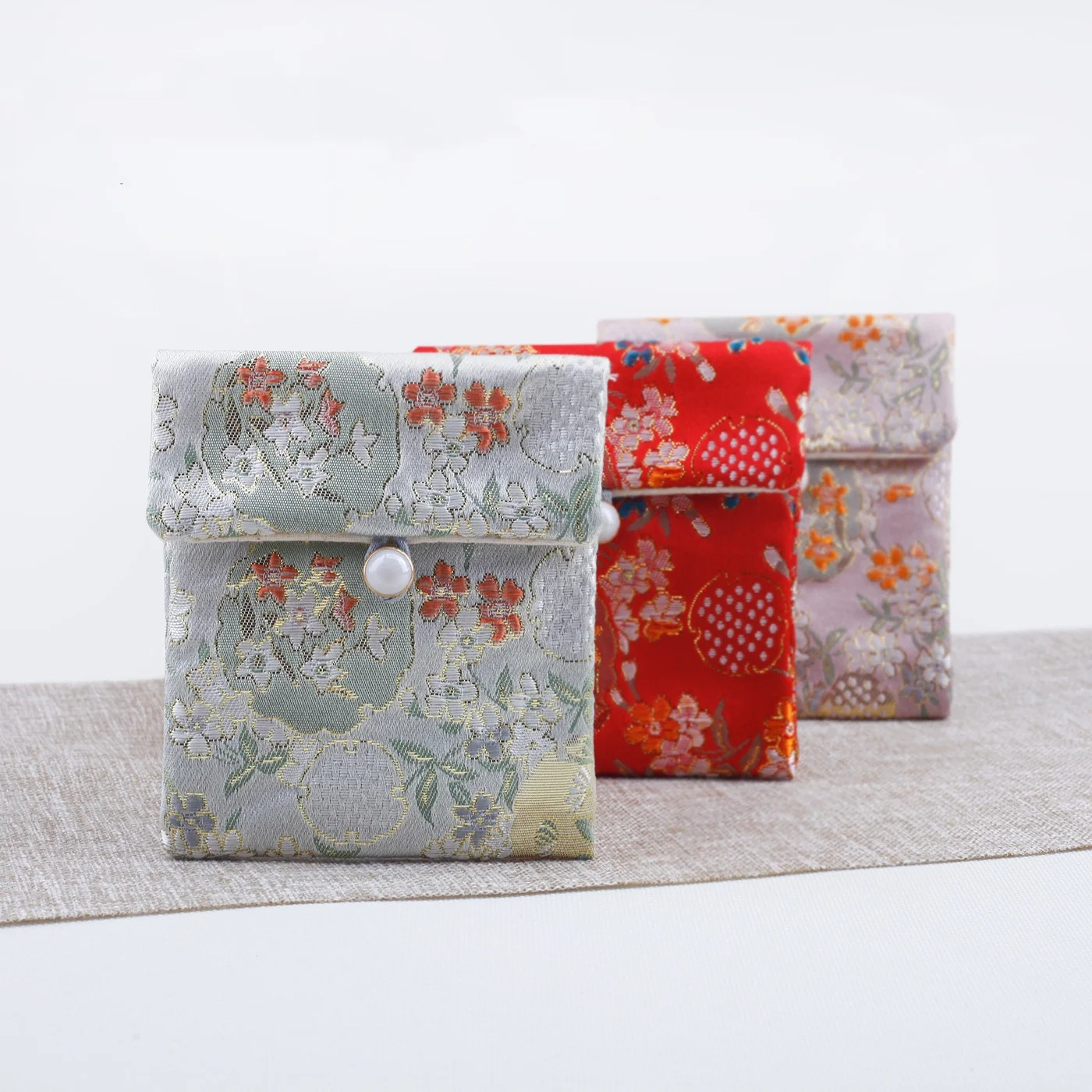 Silk Embroidery Jewelry Storage Bag Soft Necklace Organizer Pouch Chinese Brocade Cotton And Linen Jewel 260307