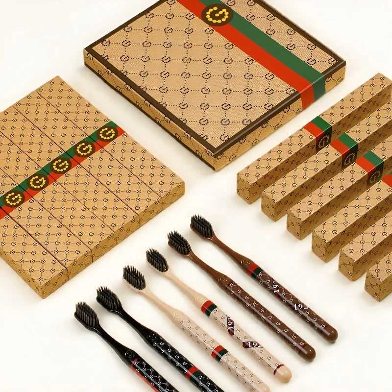 This 6-piece fashionable light luxury toothbrush set offers soft and effective oral care for daily home use.T260307