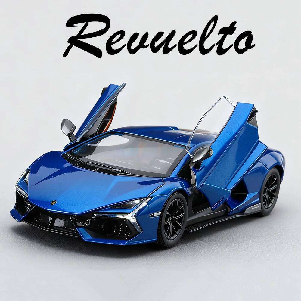 1:24 Revuelto LP700 Diecast Alloy Model Toys Sportscar Four Wheel Suspension with Sound Light Pull Back Vehcie Fashion Ornaments Z260306
