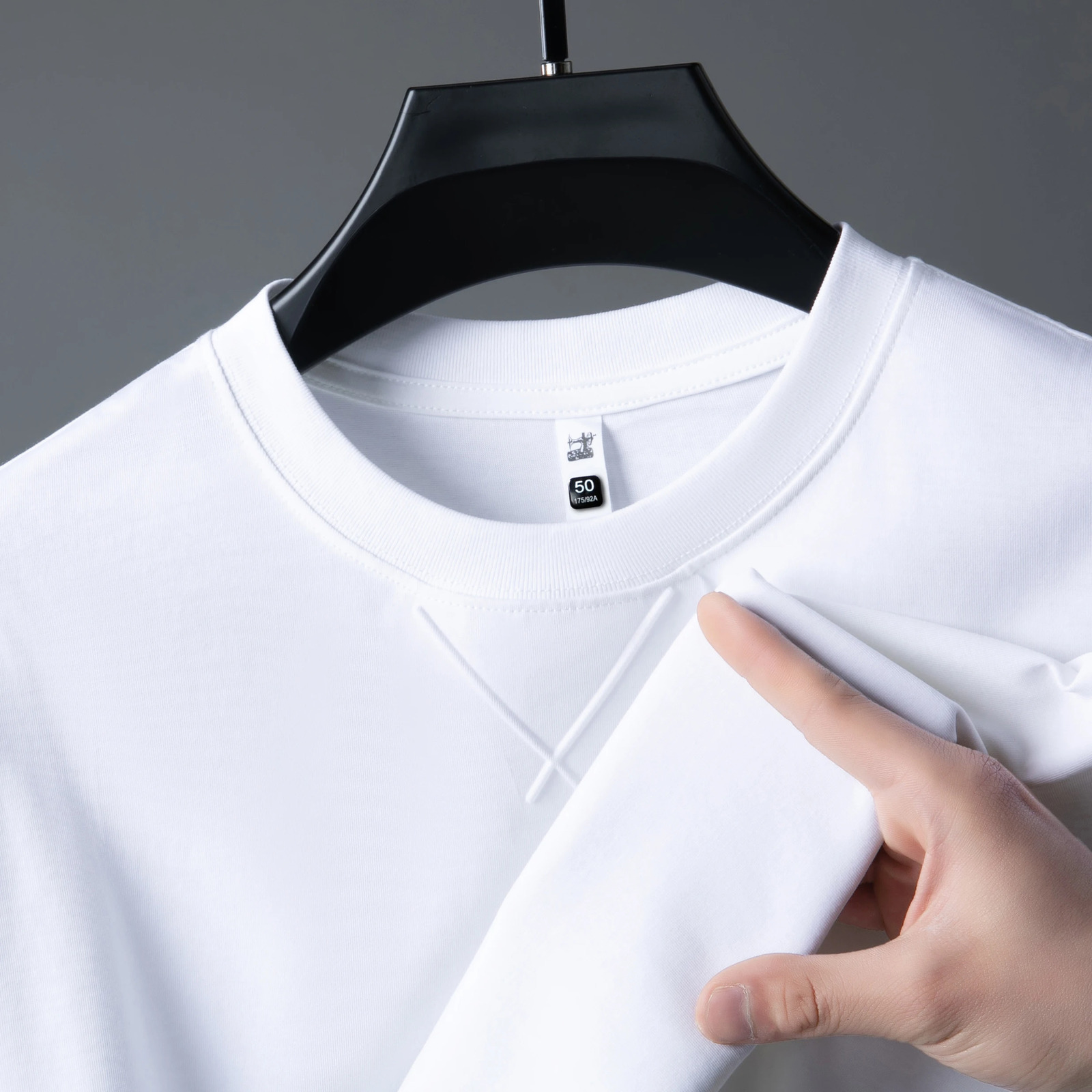 Mens T-Shirt Short Sleeve Breathable O-Neck Solid Color Soft Light Summer Business Casual Classic Fashion Trend Menswear 260304