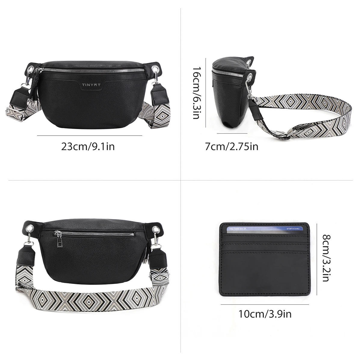 TINYAT Womens Fashion Crossbody Bags Waterproof Bohemian Style Large Capacity Chest Outdoor Party Travel Waist 260228
