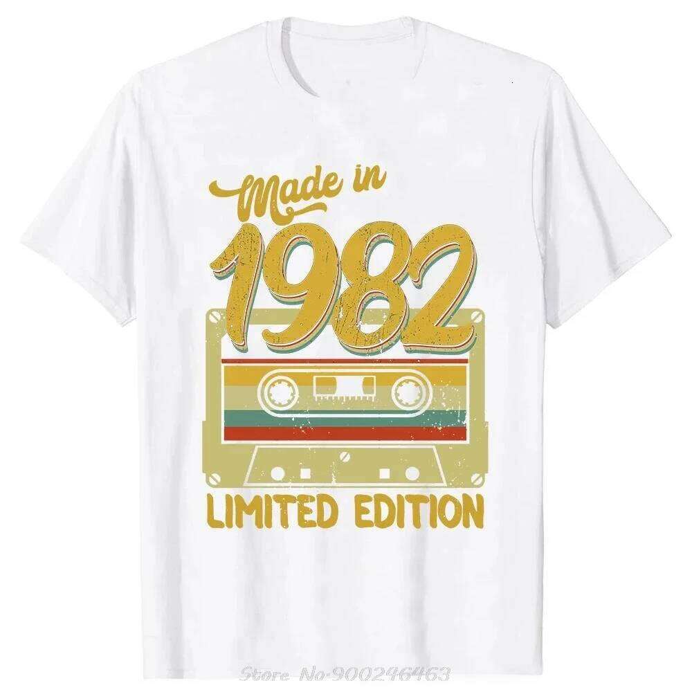 Funny Made In 1982 Limited Edition 42 Years Of Being Awesome T-shirt Summer Tshirt Birthday Womes T Shirt XJ260306