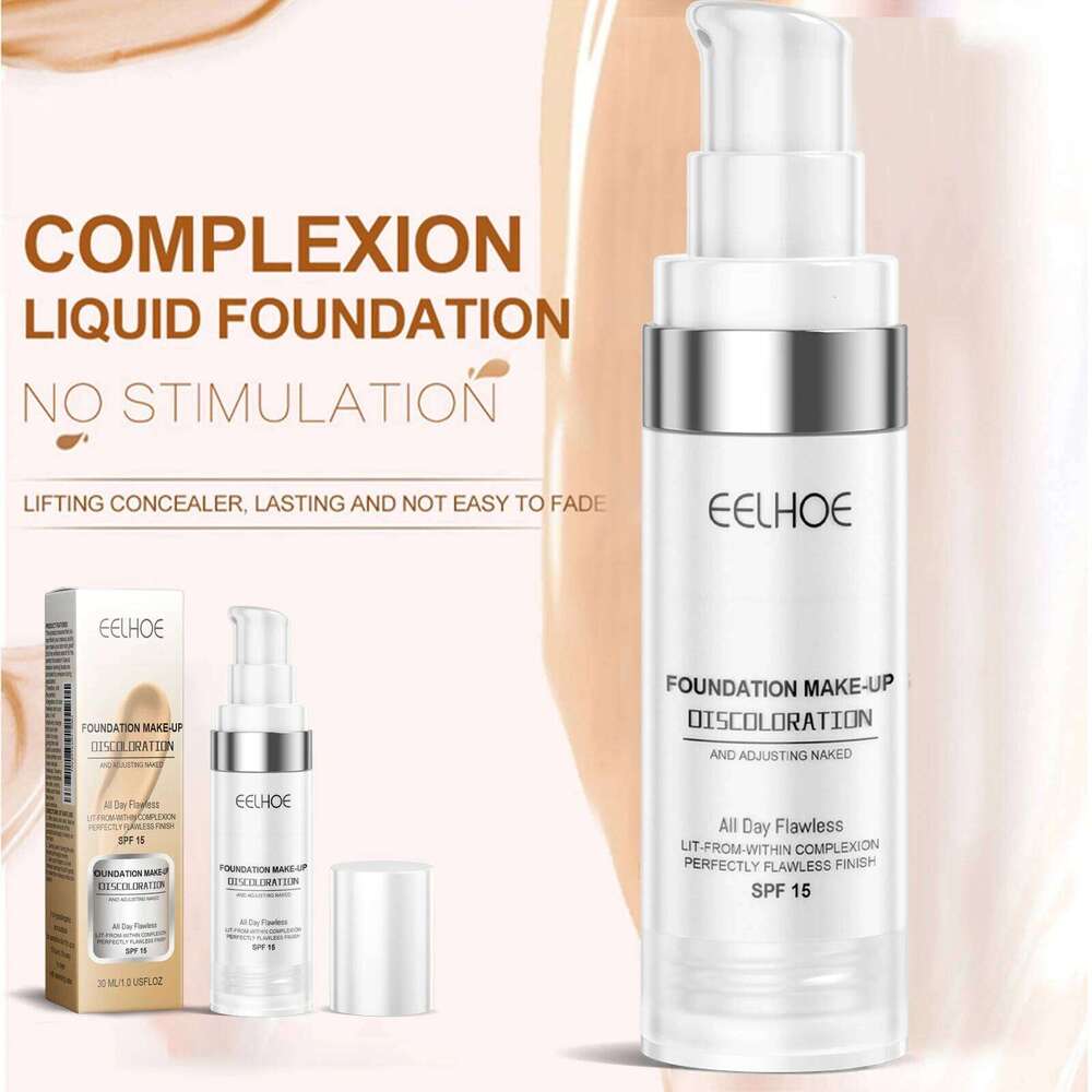 EELHOE Face Foundation Perfect Coverage Pore Shrink Moisturizing Oil Control Lasting Brightening Mild Makeup Foundaion 26L0306