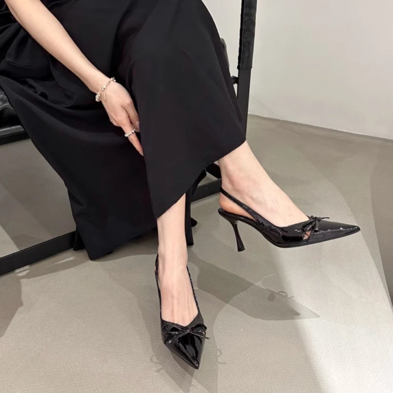 Summer Pointed Toe Women Sandals Fashion Office Singbacks Mules Pumps Shoes Ladies Elegant High Heel Stripper Party Sandalias 260303