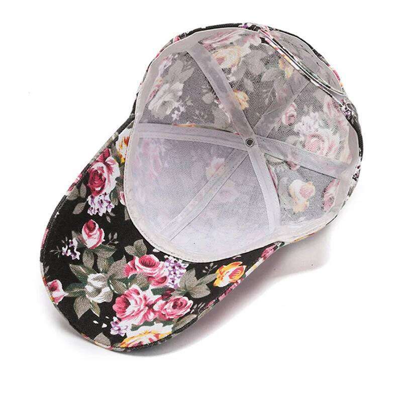 Fashion Women's Summer Floral Print Trucker Hat Outdoor Streetwear Female Baseball Cap With Flowers And Plants Design Y260304