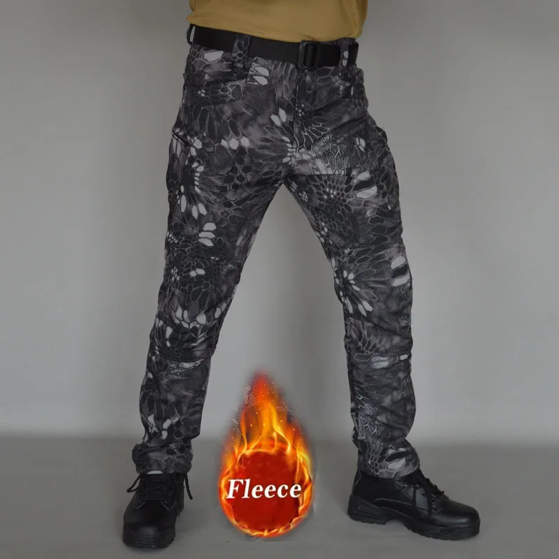 Softshell Warm Pants Mens Waterproof Sharkskin Fleece Working Trousers Outdoor Windproof Thickened Wear-resistant Cargo Pants 260305