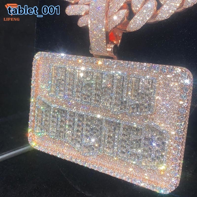 Lifeng Jewelry Custom Luxury Moissanite Pendant Ice Out VVS Moissanite Charm Diamond Letter Silver 2 Tone Hip Hop Pendant Gift