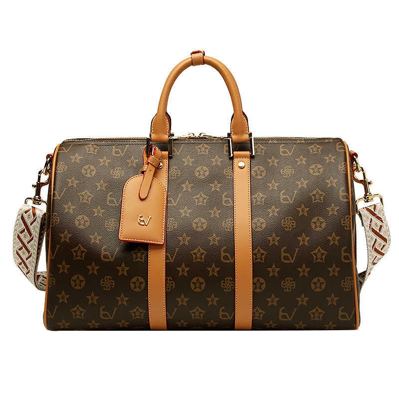 New Vintage Print Boston Bag Designer Large Capacity Business Travel Bag Oversized Carry-On Travel Tote