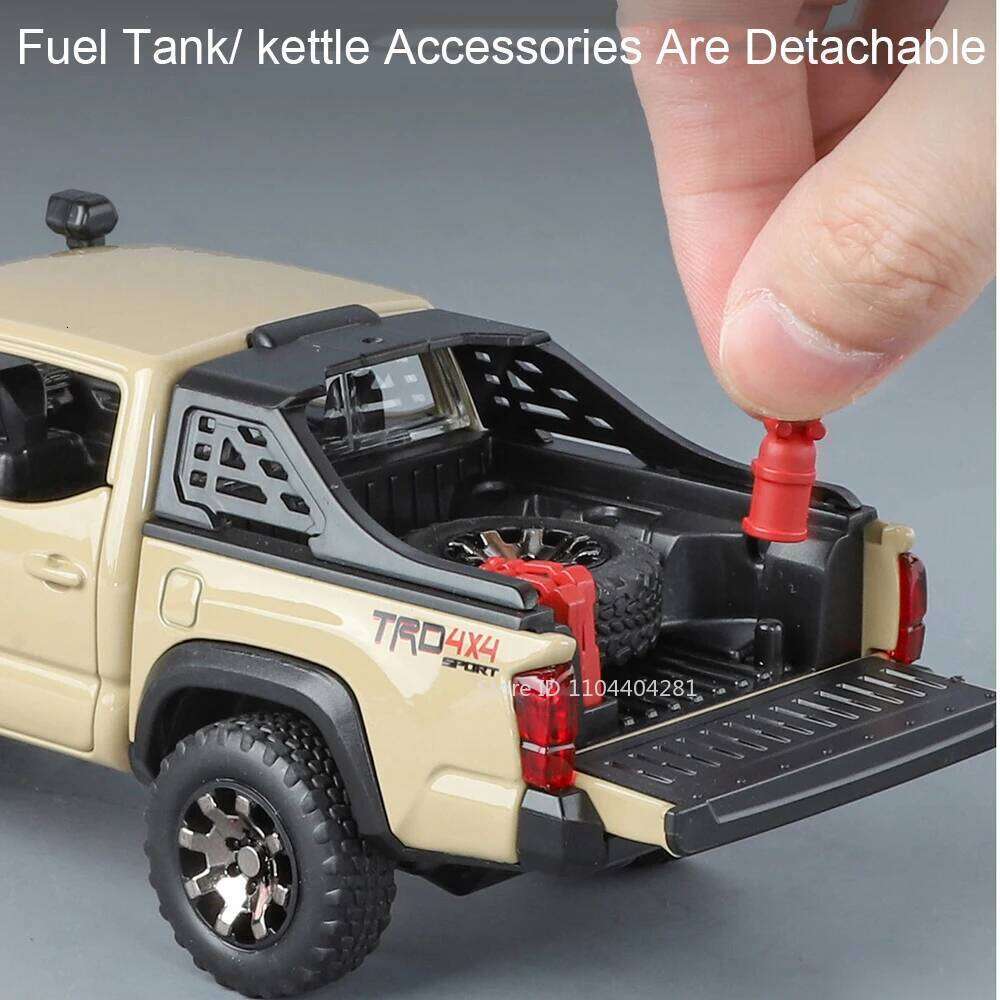 1: 32 Tacoma RAM Mammoth Alloy Off-road Vehicle Diecast Model Toys Car Sound Light Pull Back Doors Opened Ornament for Boy Gift Z260306